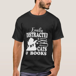 Cat Cat Bok Älskare är lätt utdelat av katter och T Shirt