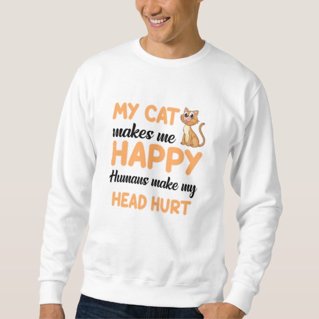 Cat Cat Cat Lover Pet Kitten Animal Funny Gift Lång Ärmad Tröja (Framsida)