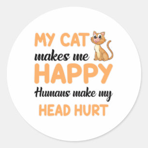 Cat Cat Cat Lover Pet Kitten Animal Funny Gift Runt Klistermärke