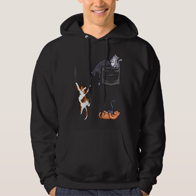 Cat Cat Cat Pocke Cat Hoodie (Framsida)