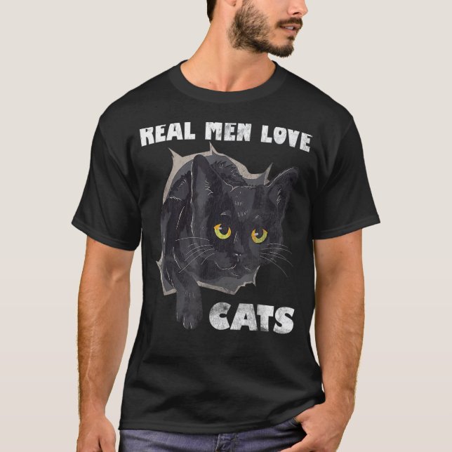 Cat Cat i Real Manar Kärlek T Shirt (Framsida)