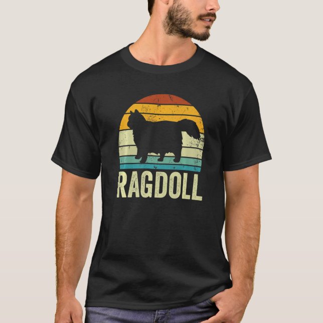 Cat Cat Mamma Kitten pappa Päls Parent Retro Ragdo T Shirt (Framsida)