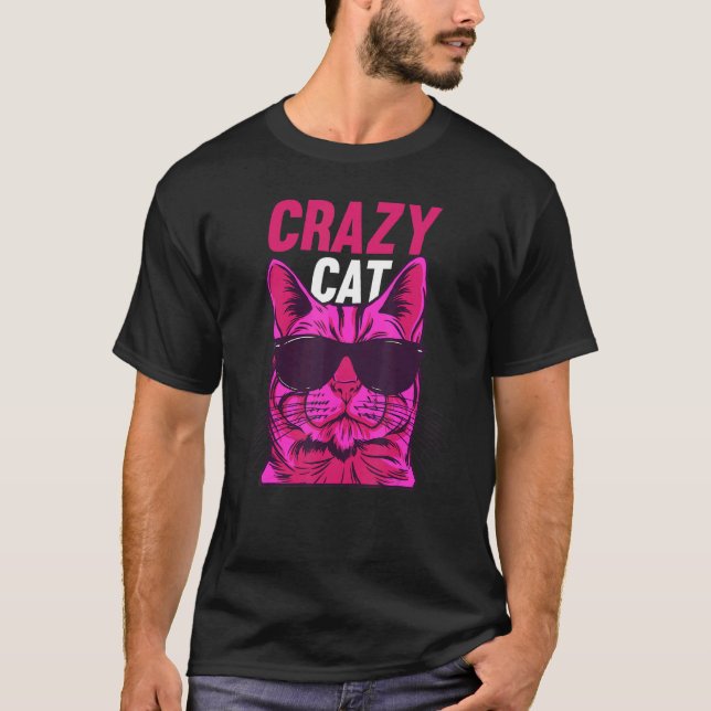 Cat  Cat Owner  Cat Meme I Crazy Cat T Shirt (Framsida)