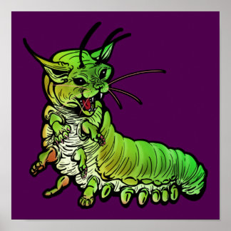Cat CaterPelars grönt Poster