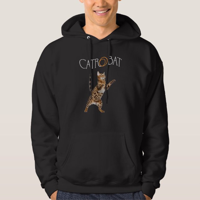 Cat catrobat acrobat agile bengal somersault leap  hoodie (Framsida)