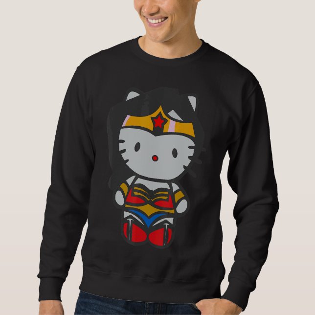 Cat Cats Cute Kattunge Chibi Lång Ärmad Tröja (Framsida)