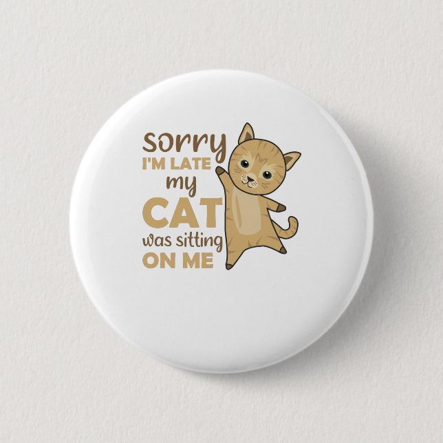 Cat Cats Kittens Funny Sayed Cute Animals Knapp (Framsida)