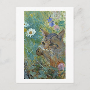 Cat Caught a Bird, Bruno Liljefors Vykort