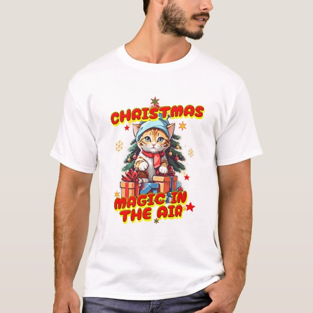 Cat Celebrate-jul T Shirt (Framsida)