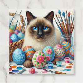 Cat Celebrate Påsk Helgdag med påskägg Gåvor Etiketter