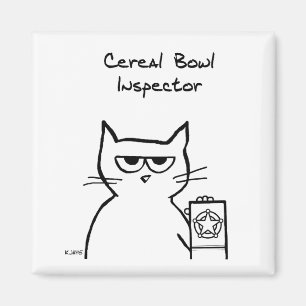 Cat, Cereal Bowl-inspektör Magnet