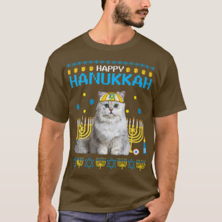 Cat Chanukah Jewish Ugly Hanukkah Sweater Pajama T Shirt
