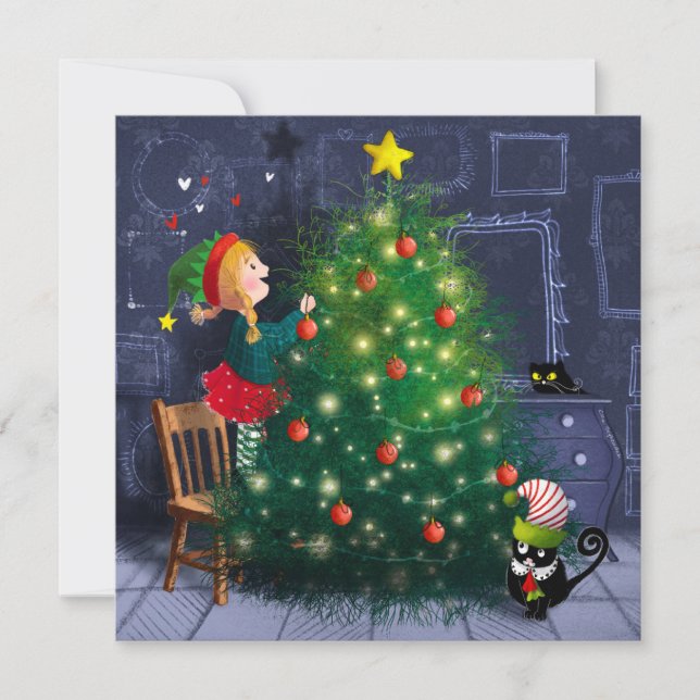 Cat Chaos Christmas Tack Kort (Framsida)