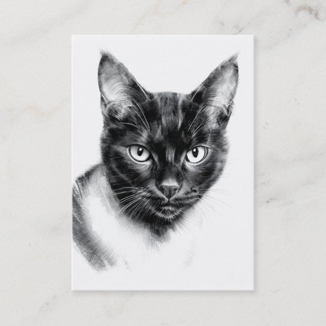 Cat Charcoal Visitkort (Framsida)