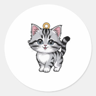 Cat Charm Sticker Runt Klistermärke
