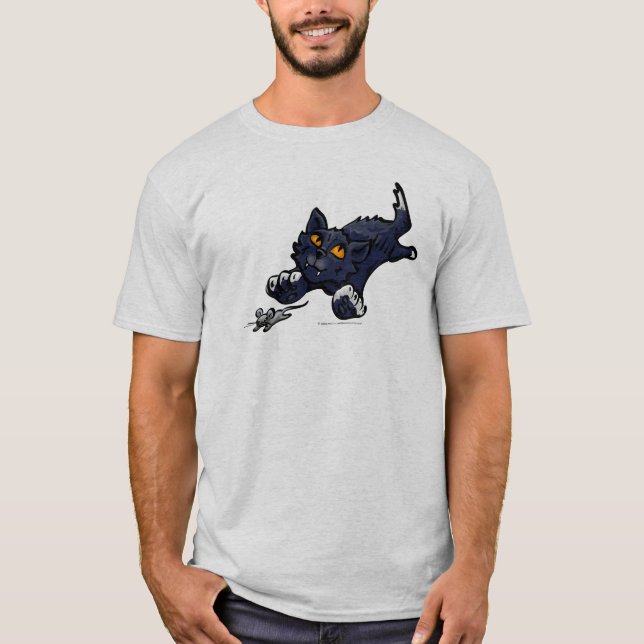 Cat Chasing Mouse Light TShirt Tee Shirt (Framsida)