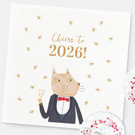 Cat Cheers to 2026 New Year Pappersservett