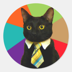 Cat-chef in tie runt klistermärke