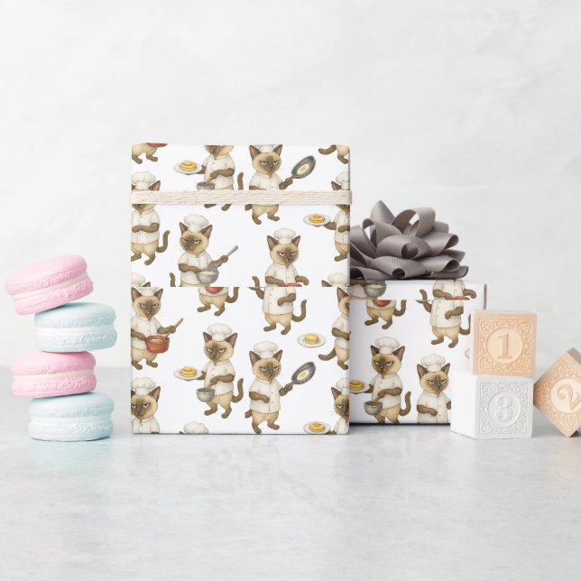 Cat Chef lagar Breakfast Presentpapper (Baby Shower)