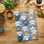 Cat Chefs Cooks Cute Mönster Kökshandduk<br><div class="desc">Den här designen kan vara personlig om du väljer Redigera design. Du kan också överföra till andra objekt. Kontakta mig på colorflowcreations@gmail.com eller använda alternativet chatta överst på sidan om du vill ha den här designen på en annan produkt eller behöver hjälp med den här designen. Jag kan inte hjälpa...</div>
