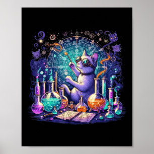 Cat Chemistry Science Älskare Funny Chemist Studen Poster