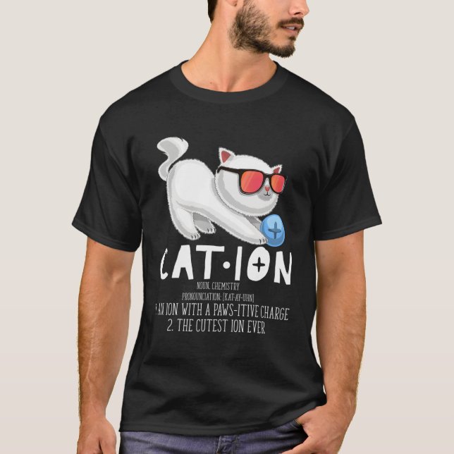Cat Chemistry Teacher Cation Elet T Shirt (Framsida)