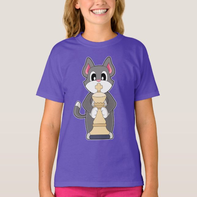 Cat Chess biet Kung Chess T Shirt (Framsida)