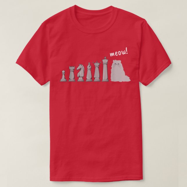 Cat Chess Pawn Meow Funny Chess Player  T Shirt (Design framsida)