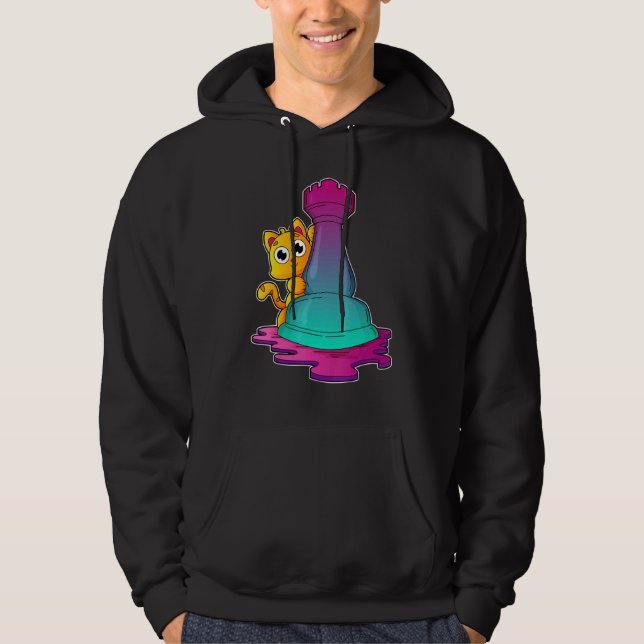 Cat Chess pieces Chess Board game 1 Hoodie (Framsida)