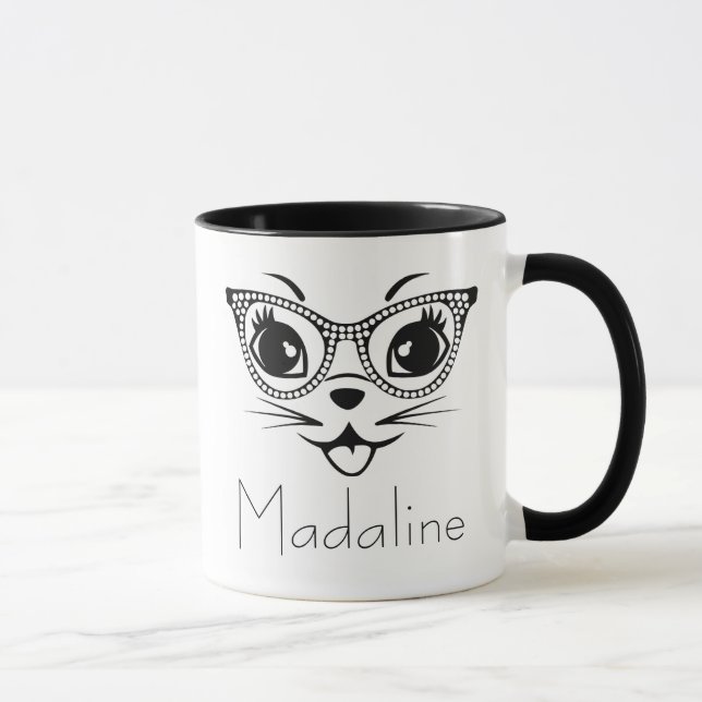 Cat Chic Black and White Mugg (Höger)