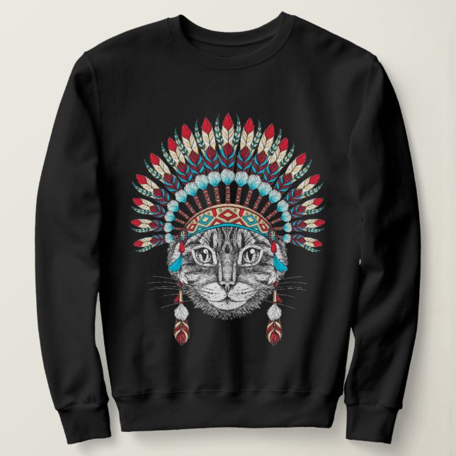 Cat Chief Sweatshirt T Shirt (Design framsida)