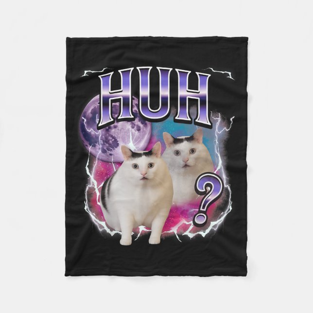 Cat Chonky Meme Funny Confused Cat Meme Älskare Fleecefilt (Framsidan)