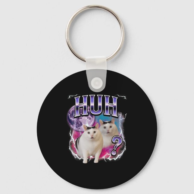 Cat Chonky Meme Funny Confused Cat Meme Älskare Nyckelring (Framsida)