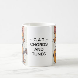 Cat ~ Chords and Tunes Söta Tomcat Spela gitarr Kaffemugg