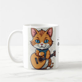 Cat ~ Chords and Tunes Söta Tomcat Spela gitarr Kaffemugg