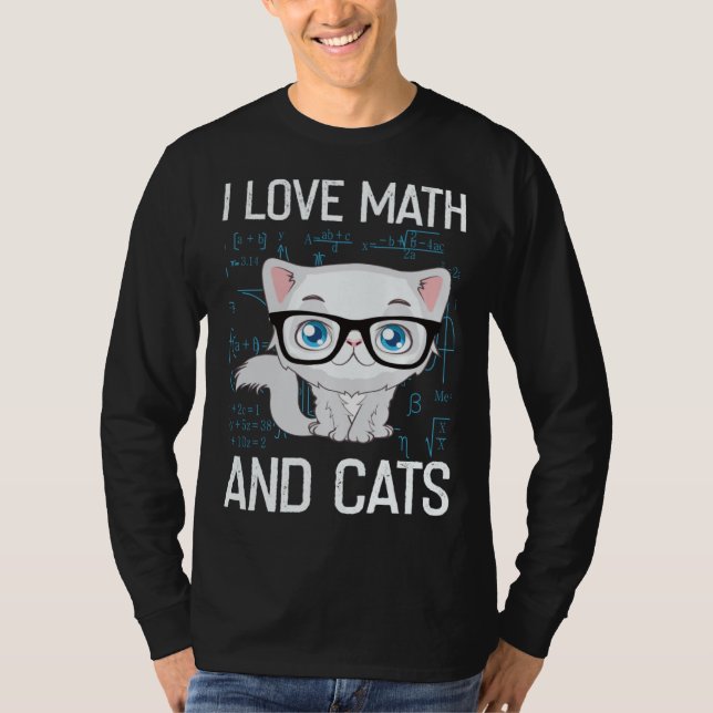 Cat Christian Gif I Love Math And Cats T Shirt (Framsida)