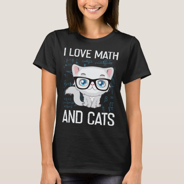 Cat Christian Gif I Love Math And Cats T Shirt (Framsida)