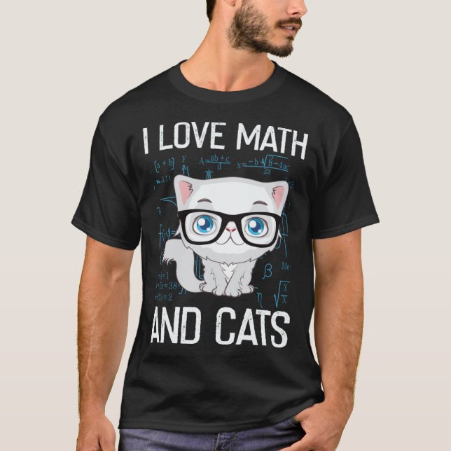 Cat Christian Gif I Love Math And Cats T Shirt (Framsida)