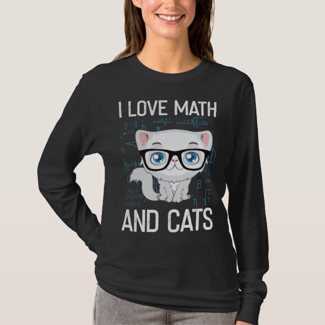 Cat Christian Gif I Love Math And Cats T Shirt (Framsida)