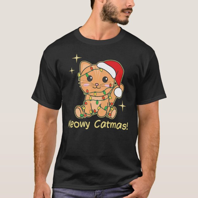Cat Christmas Animals Cute Cats Meowy Catmas 4 T Shirt (Framsida)