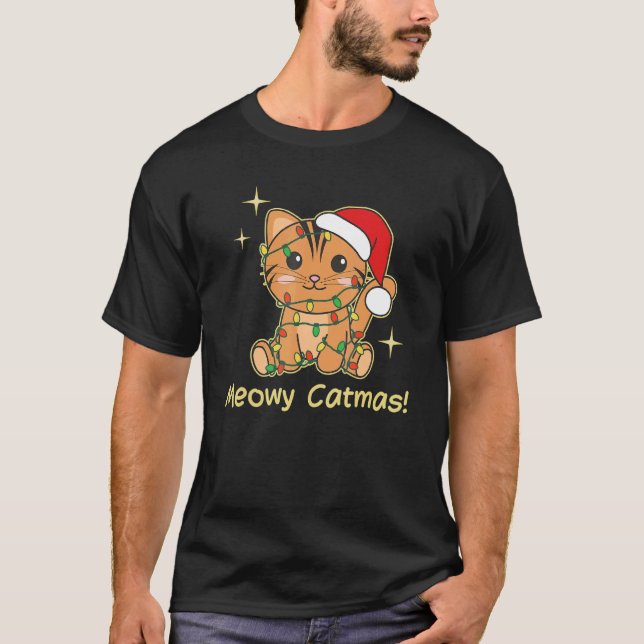 Cat Christmas Animals Cute Cats Meowy Catmas 6 T Shirt (Framsida)
