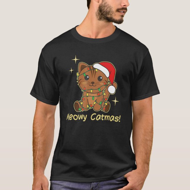 Cat Christmas Animals Cute Cats Meowy Catmas 7 T Shirt (Framsida)