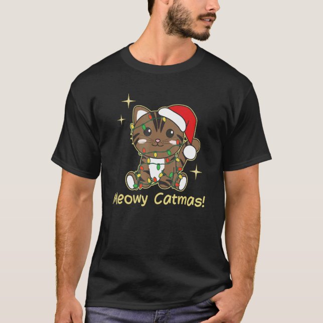 Cat Christmas Animals Cute Cats Meowy Catmas 8 T Shirt (Framsida)