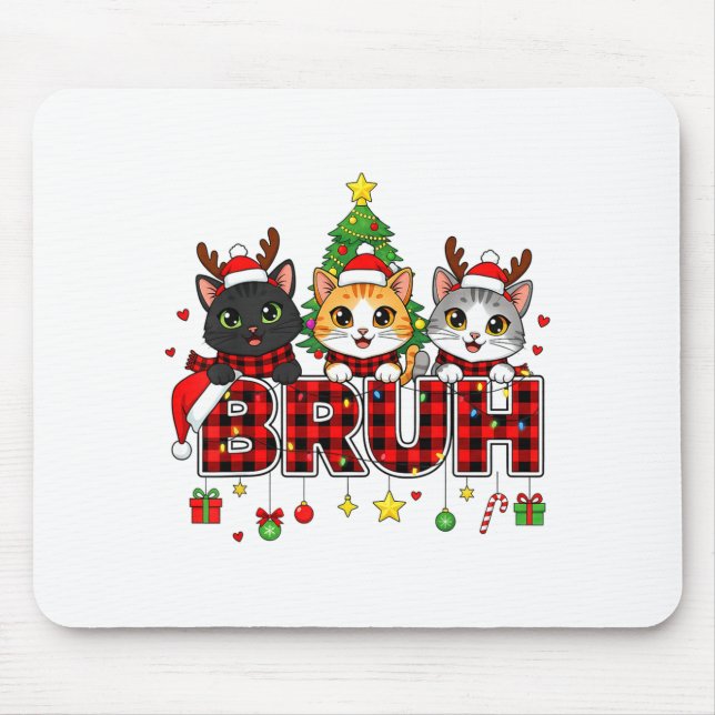 Cat Christmas Light Reindeer Santa Bruh Funny  Musmatta (Framsidan)