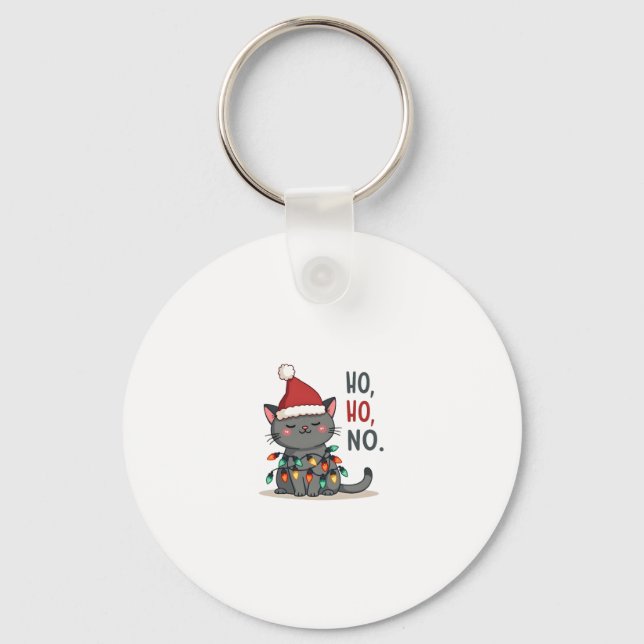 Cat Christmas Shirt Kids Funny Santa Cat Christmas Nyckelring (Framsida)