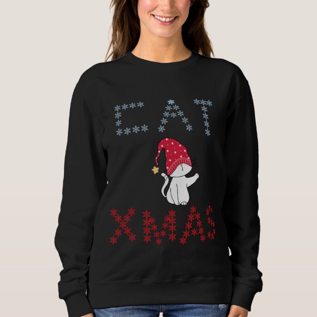 cat christmas t shirt (Framsida)