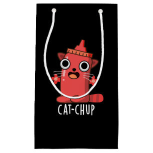 Cat chup Funny Ketchup Pun Mörk BG