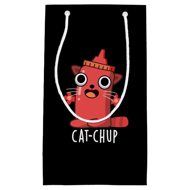 Cat chup Funny Ketchup Pun Mörk BG (Framsidan)