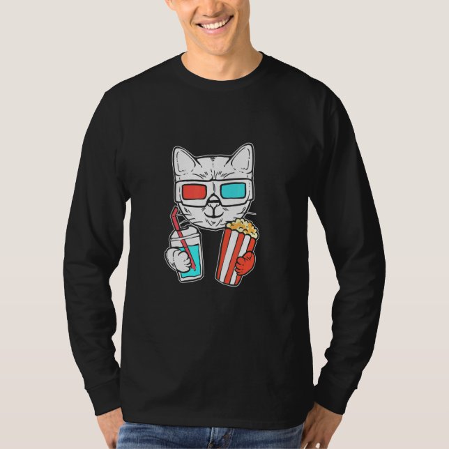 Cat Cinema Foodie T Shirt (Framsida)