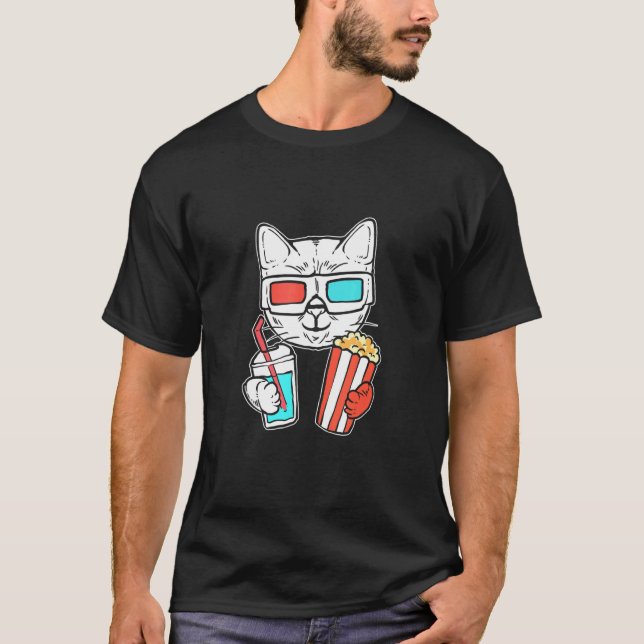 Cat Cinema Foodie T Shirt (Framsida)